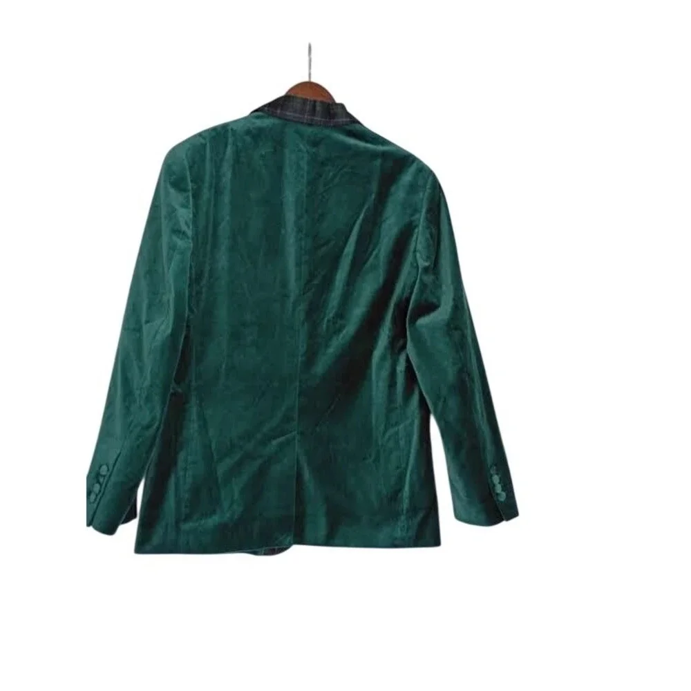 Vineyard Vines OTG Green Velvet Plaid Lapel‎ Performance Blazer Mens 40R